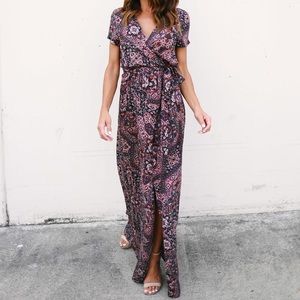 Printed wrap dress